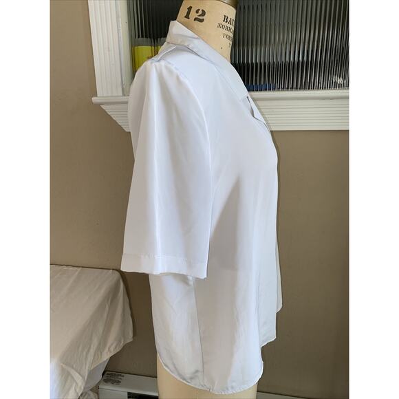 80s Vtg Anna Kriste Secretary Blouse Shirt Sz 12 Light Gray Button Up Shirt - Picture 6 of 7